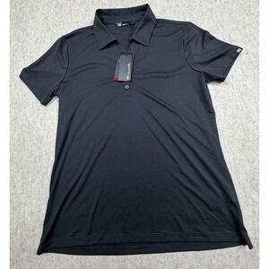 Travis Mathew Polo Shirt Women Large Black Oceanside Performance Golf Golfing